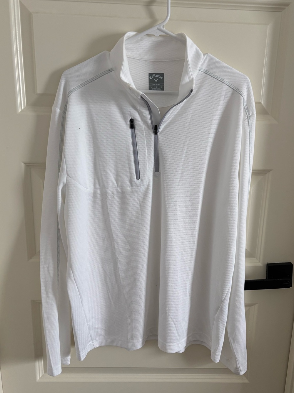 Callaway White Opti-Dri Half-Zip Performance Pullover